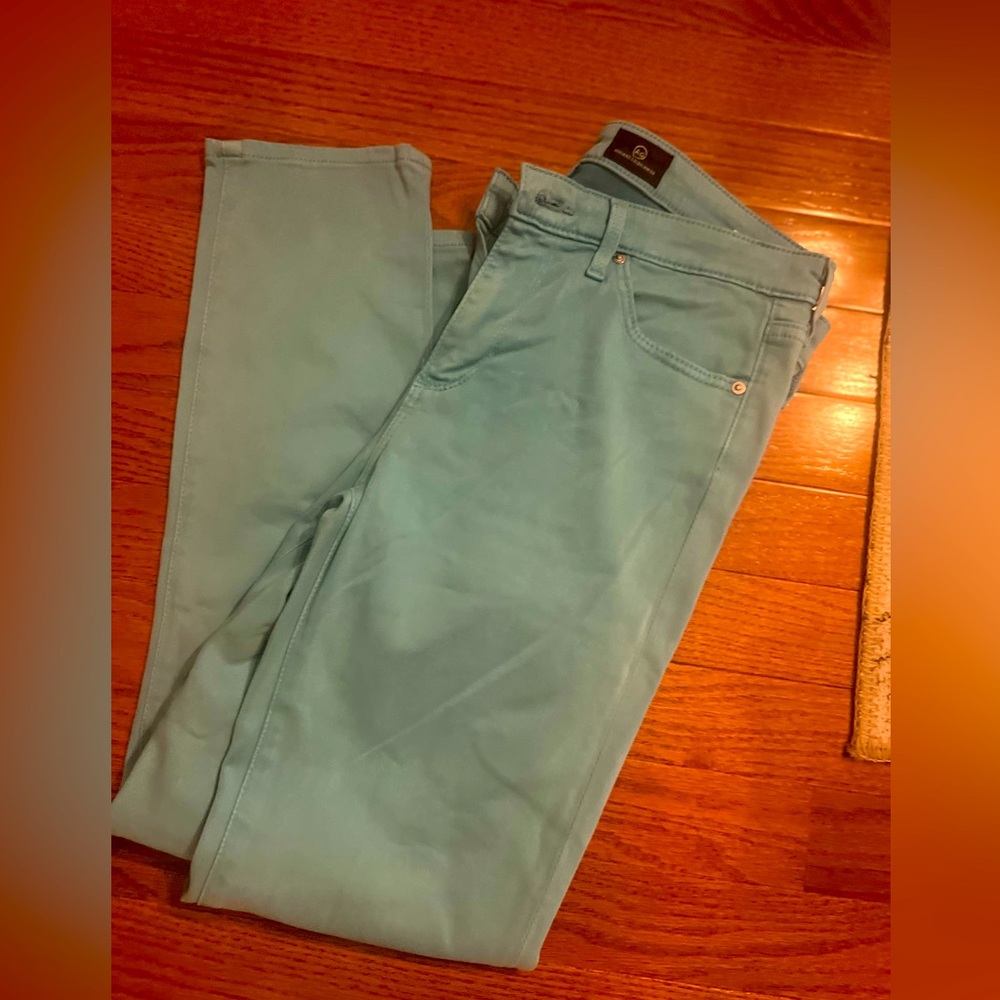 Adriano Goldschmied cigarette prima crop jeans robin egg blue size 27 like new